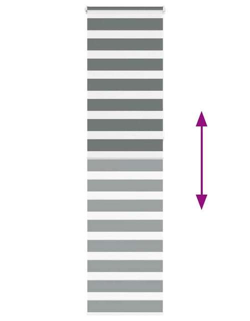 Загрузите изображение в средство просмотра галереи, Jaluzea tip zebra gri închis lățime țesătură 50,9 cm poliester
