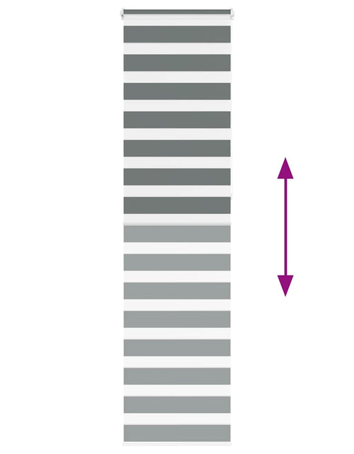 Загрузите изображение в средство просмотра галереи, Jaluzea tip zebra gri închis lățime țesătură 60,9 cm poliester
