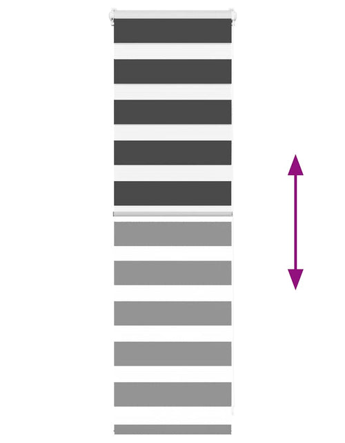 Загрузите изображение в средство просмотра галереи, Jaluzea tip zebra neagră lățime țesătură 50,9 cm poliester
