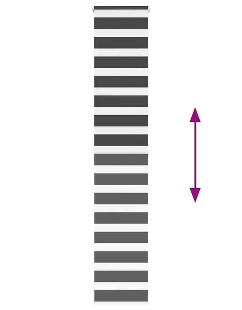 Загрузите изображение в средство просмотра галереи, Jaluzea tip zebra neagră lățime țesătură 40,9 cm poliester
