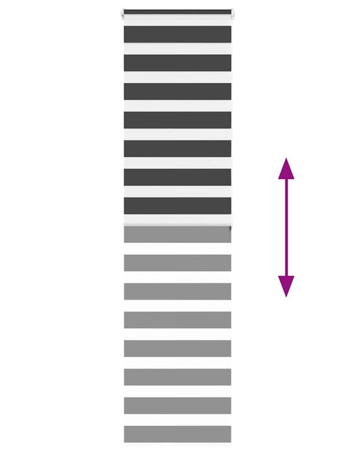 Загрузите изображение в средство просмотра галереи, Jaluzea tip zebra neagră lățime țesătură 60,9 cm poliester

