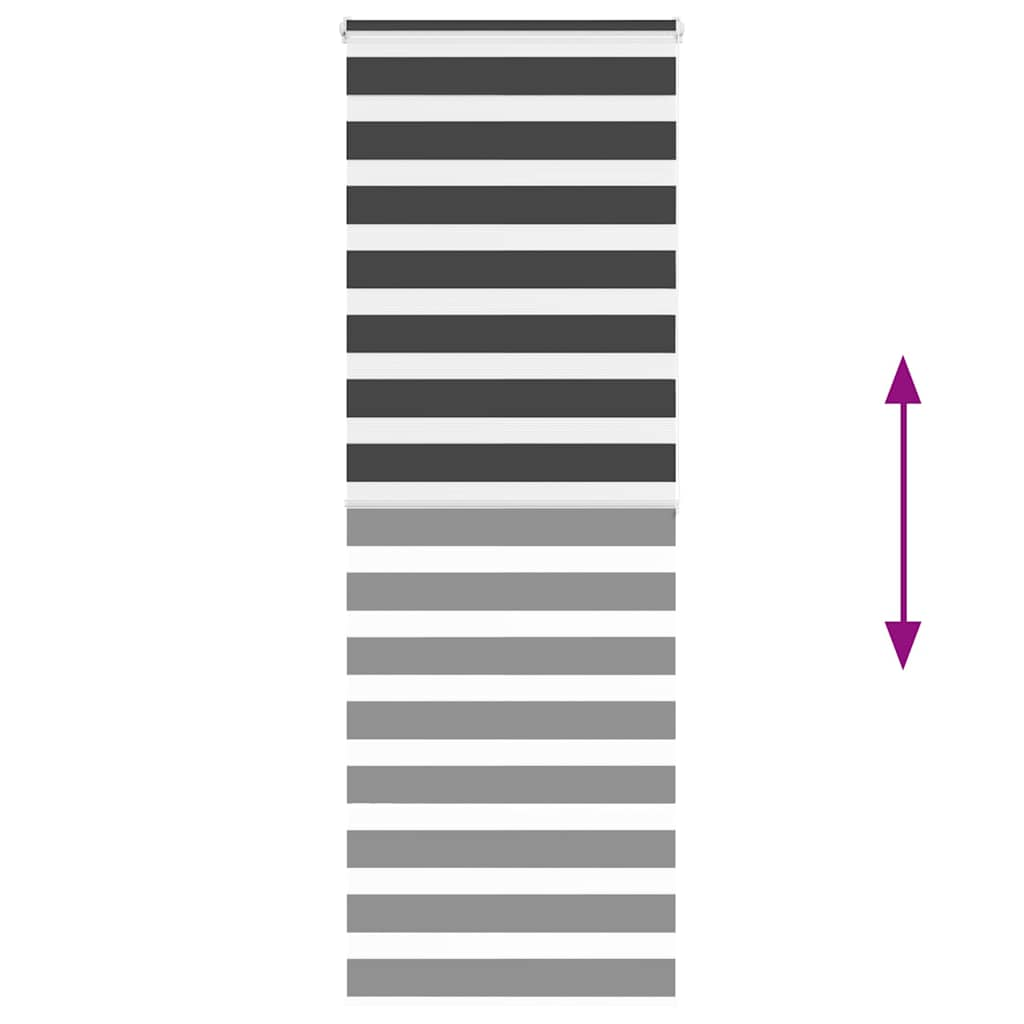 Jaluzea tip zebra neagră lățime țesătură 65,9 cm poliester