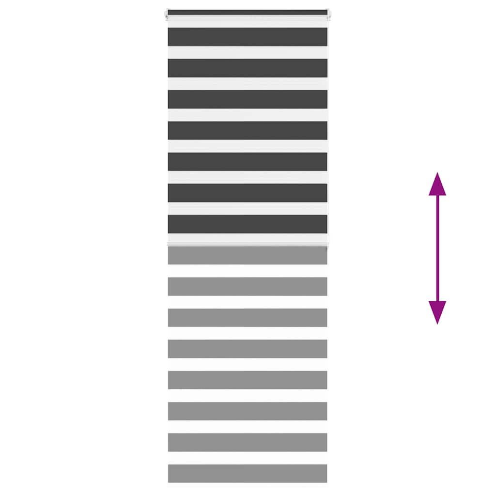 Jaluzea tip zebra neagră lățime țesătură 70,9 cm poliester