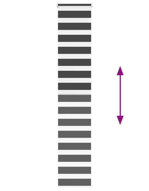Загрузите изображение в средство просмотра галереи, Jaluzea tip zebra neagră lățime țesătură 40,9 cm poliester
