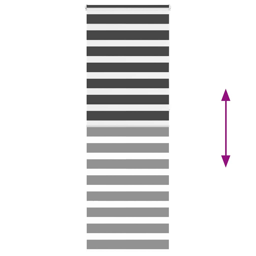 Jaluzea tip zebra neagră lățime țesătură 70,9 cm poliester