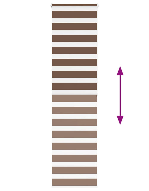 Загрузите изображение в средство просмотра галереи, Jaluzea tip zebra maro lățime țesătură 55,9 cm poliester
