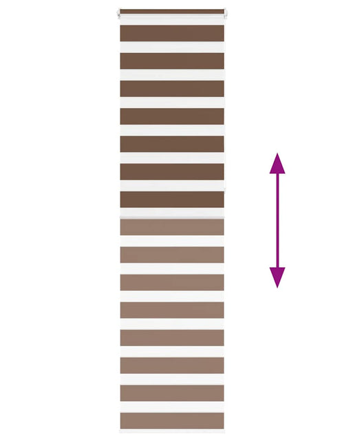 Загрузите изображение в средство просмотра галереи, Jaluzea tip zebra maro lățime țesătură 55,9 cm poliester
