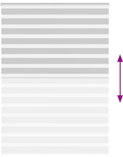 Загрузите изображение в средство просмотра галереи, Jaluzea tip zebra gri deschis lățime țesătură 160,9cm poliester
