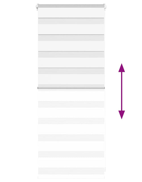 Încărcați imaginea în vizualizatorul Galerie, Jaluzea tip zebra alb lățime țesătură 50,9 cm poliester
