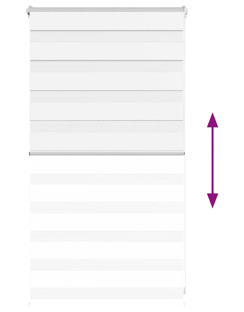 Încărcați imaginea în vizualizatorul Galerie, Jaluzea tip zebra alb lățime țesătură 70,9 cm poliester
