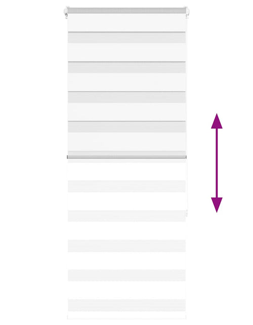 Încărcați imaginea în vizualizatorul Galerie, Jaluzea tip zebra alb lățime țesătură 50,9 cm poliester
