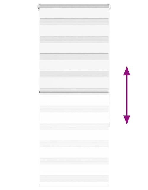 Încărcați imaginea în vizualizatorul Galerie, Jaluzea tip zebra alb lățime țesătură 55,9 cm poliester
