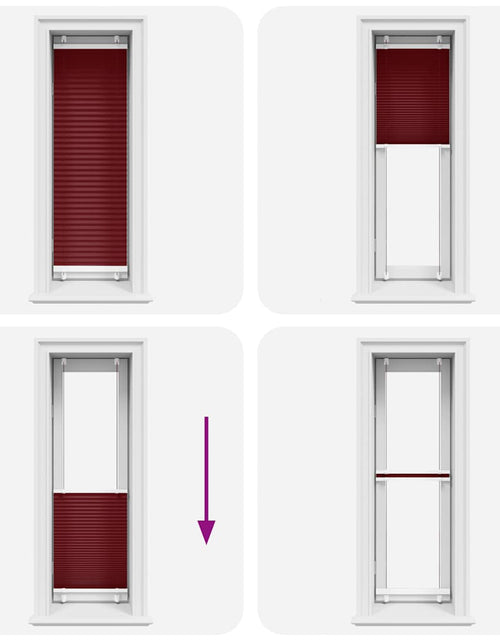 Загрузите изображение в средство просмотра галереи, Jaluză plisată Bordeaux Roșu 40x150 cm Lățime țesătură
