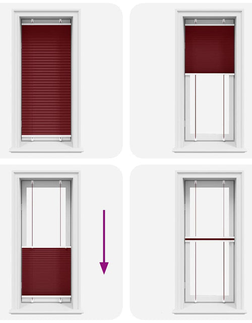 Загрузите изображение в средство просмотра галереи, Jaluză plisată Bordeaux Roșu 60x150 cm Lățime țesătură
