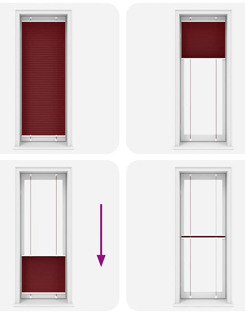 Загрузите изображение в средство просмотра галереи, Jaluză plisată Bordeaux Roșu 70x200 cm Lățime țesătură 69,4 cm
