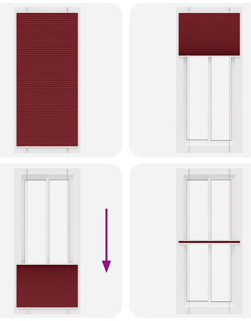 Загрузите изображение в средство просмотра галереи, Jaluză plisată Bordeaux Roșu 90x200 cm Lățime țesătură 89,4 cm
