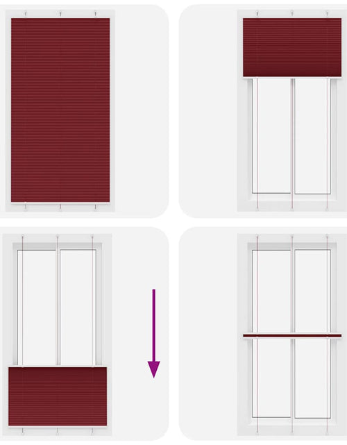 Загрузите изображение в средство просмотра галереи, Jaluză plisată Bordeaux Roșu 105x200 cm Lățime țesătură 104,4cm
