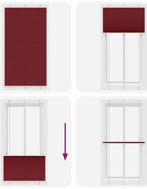 Загрузите изображение в средство просмотра галереи, Jaluză plisată Bordeaux Roșu 110x200 cm Lățime țesătură
