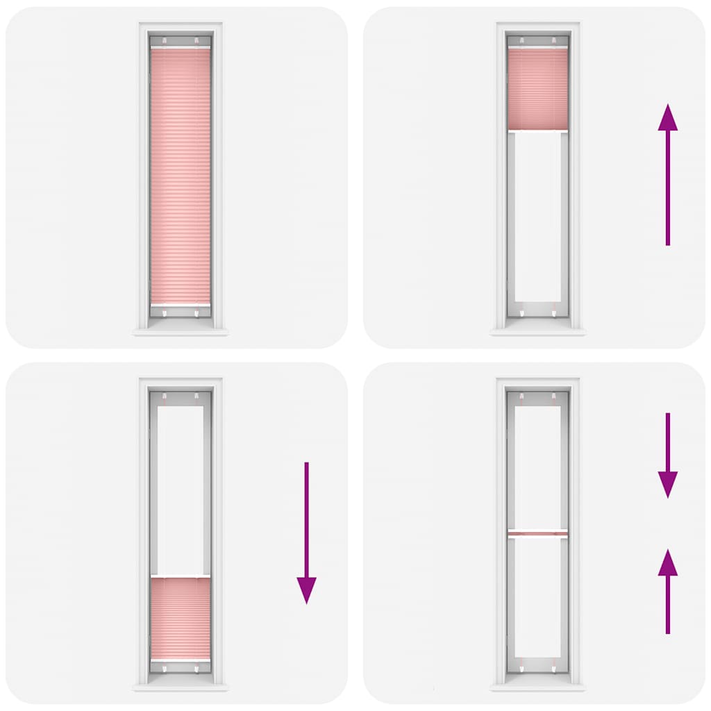 Jaluză plisată roz 50x200 cm Lățime țesătură 49,4cm poliester