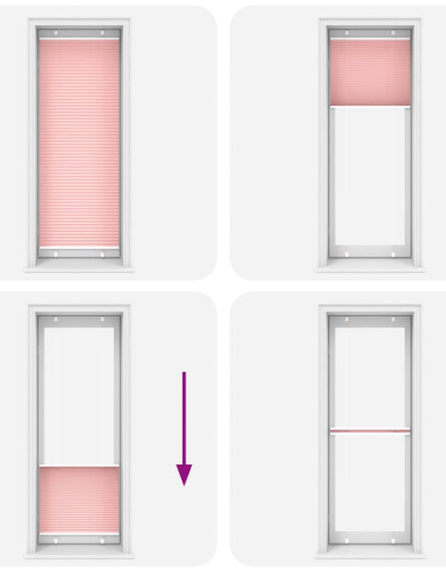 Загрузите изображение в средство просмотра галереи, Jaluză plisată roz 75x200 cm Lățime țesătură 74,4cm poliester
