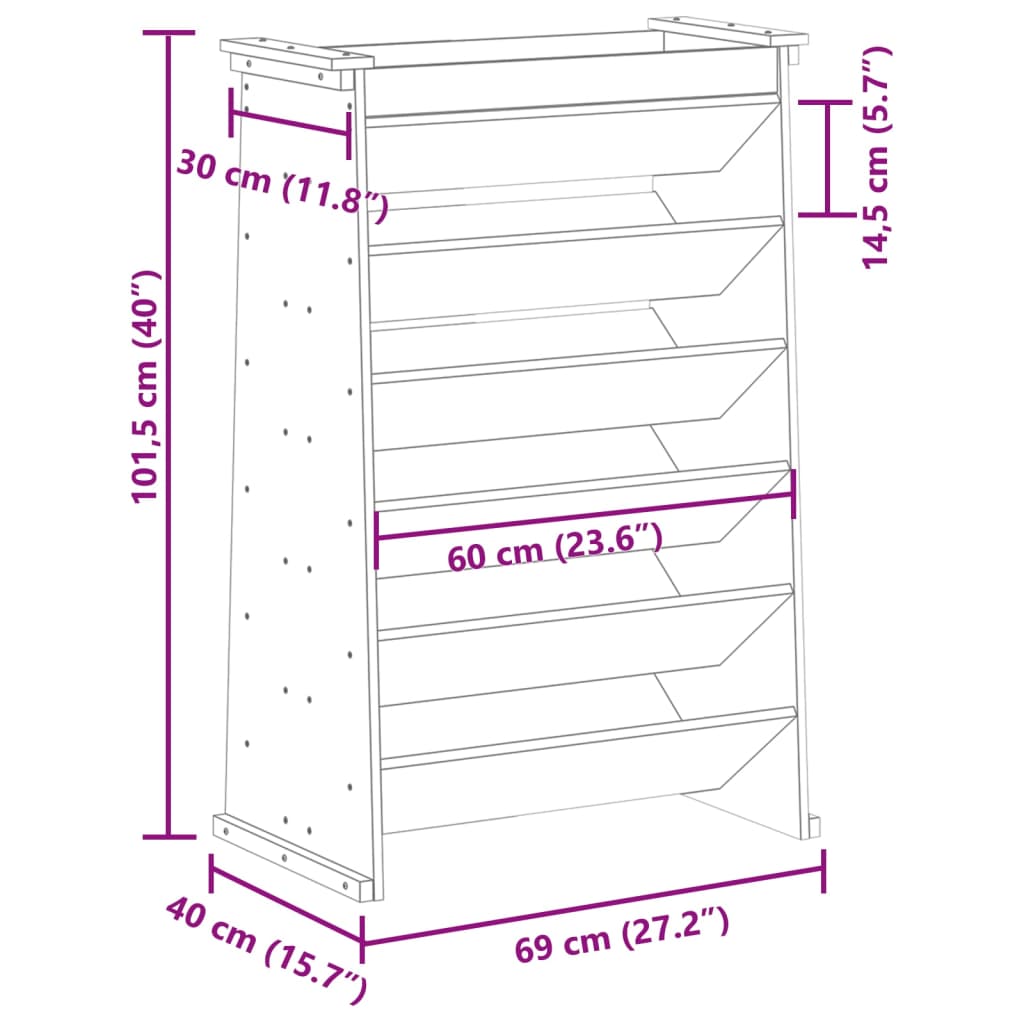 Jardinieră ierburi cu 6 niveluri 69x40x101,5 cm lemn masiv pin