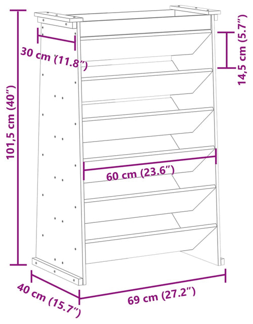 Încărcați imaginea în vizualizatorul Galerie, Jardinieră ierburi 6 niveluri alb 69x40x101,5 cm lemn masiv pin
