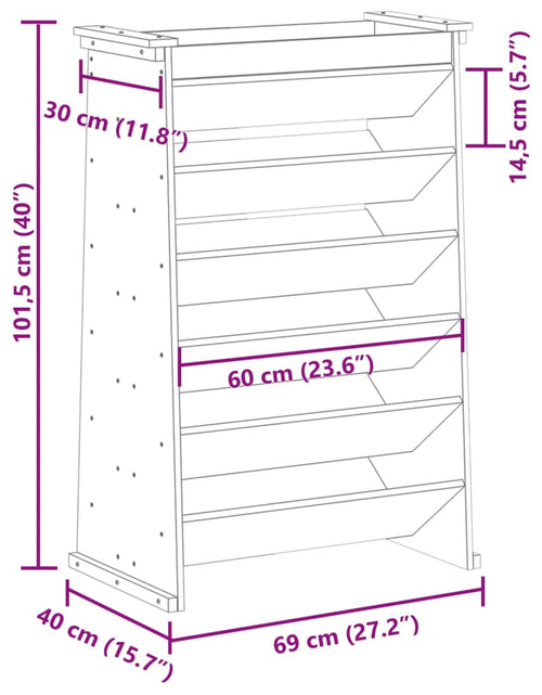 Încărcați imaginea în vizualizatorul Galerie, Jardinieră ierburi 6 niveluri 69x40x101,5 cm lemn impregnat pin
