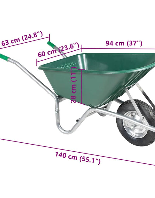 Загрузите изображение в средство просмотра галереи, Roabă Verde 90 L 150 kg Oțel galvanizat și plastic
