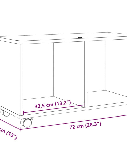 Încărcați imaginea în vizualizatorul Galerie, Dulap cu roți, gri sonoma, 72x33x42,5 cm, lemn prelucrat
