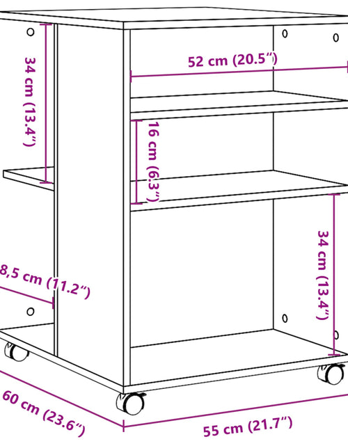 Încărcați imaginea în vizualizatorul Galerie, Masă laterală cu roți, stejar sonoma 55x60x78 cm lemn prelucrat

