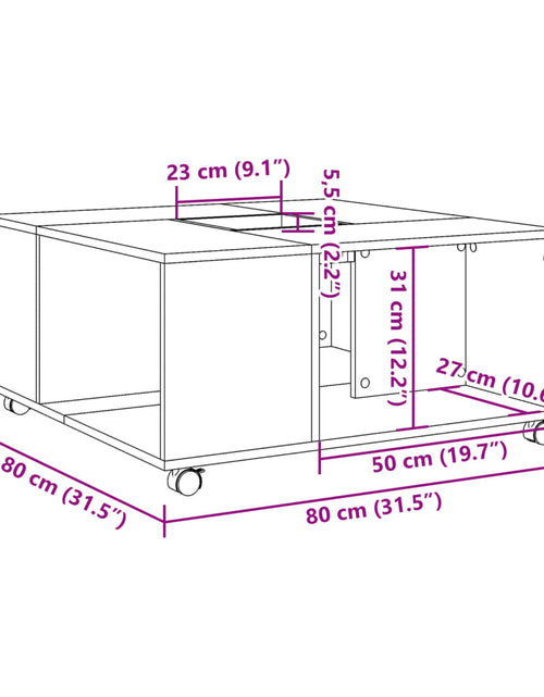 Загрузите изображение в средство просмотра галереи, Măsuță de cafea, gri sonoma, 80x80x40 cm, lemn compozit
