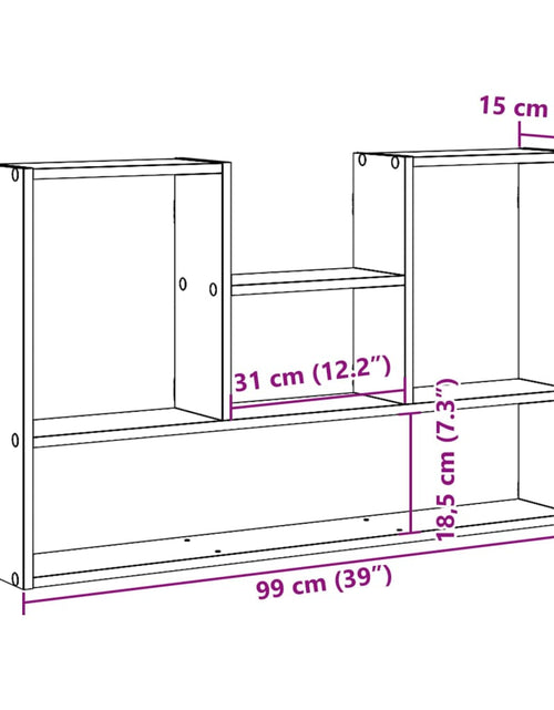 Încărcați imaginea în vizualizatorul Galerie, Raft de perete, gri sonoma, 99x15x60 cm, lemn prelucrat
