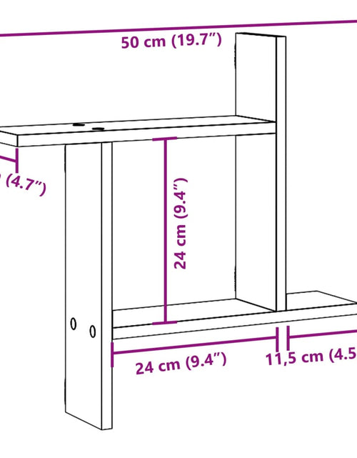 Încărcați imaginea în vizualizatorul Galerie, Rafturi de perete 2 buc. stejar maro 50x12x50 cm lemn prelucrat
