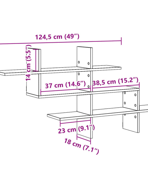 Încărcați imaginea în vizualizatorul Galerie, Raft de perete, stejar maro, 124,5x18x60,5 cm, lemn prelucrat
