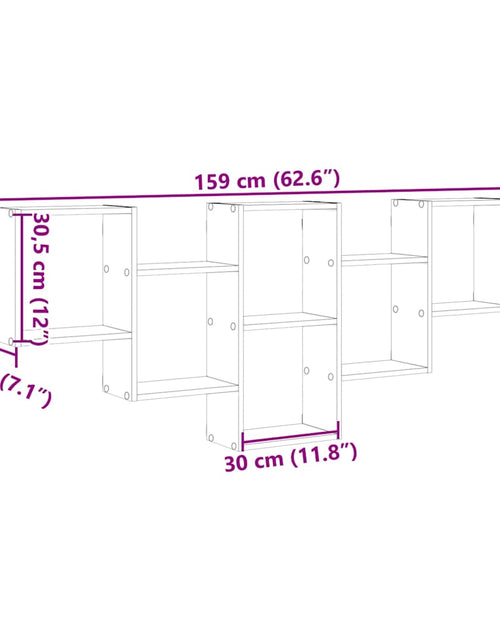 Încărcați imaginea în vizualizatorul Galerie, Raft de perete, stejar fumuriu, 159x18x66 cm, lemn compozit
