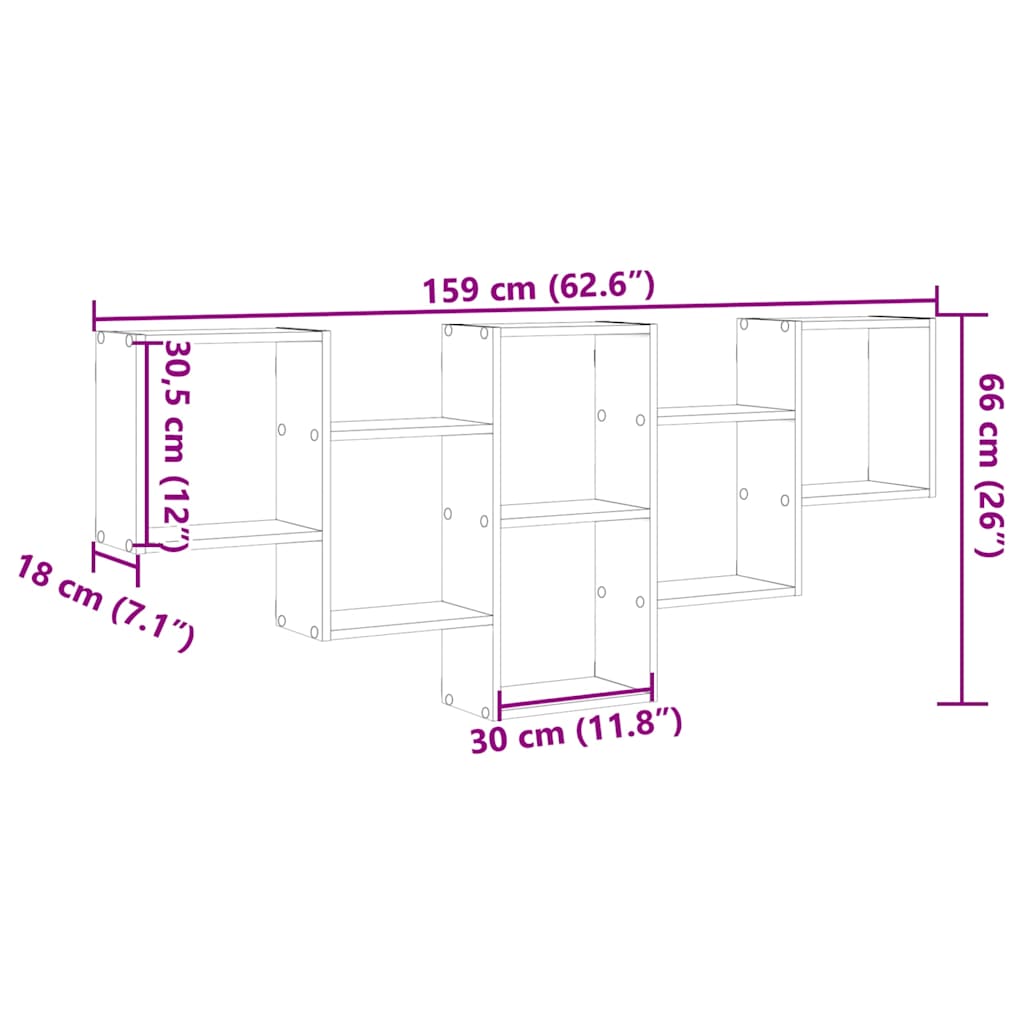 Raft de perete, lemn vechi, 159x18x66 cm, lemn prelucrat