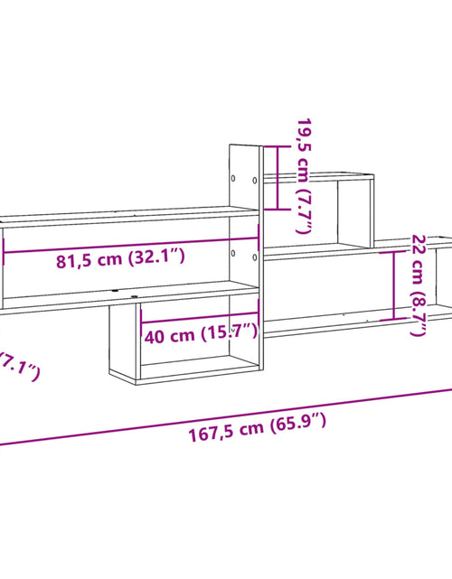 Загрузите изображение в средство просмотра галереи, Raft de perete, stejar sonoma, 167,5x18x68 cm, lemn prelucrat

