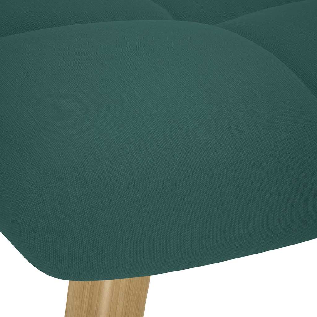 Scaun de relaxare cu taburet, verde închis, textil