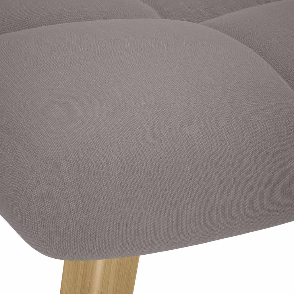 Scaun de relaxare cu taburet, gri taupe, textil