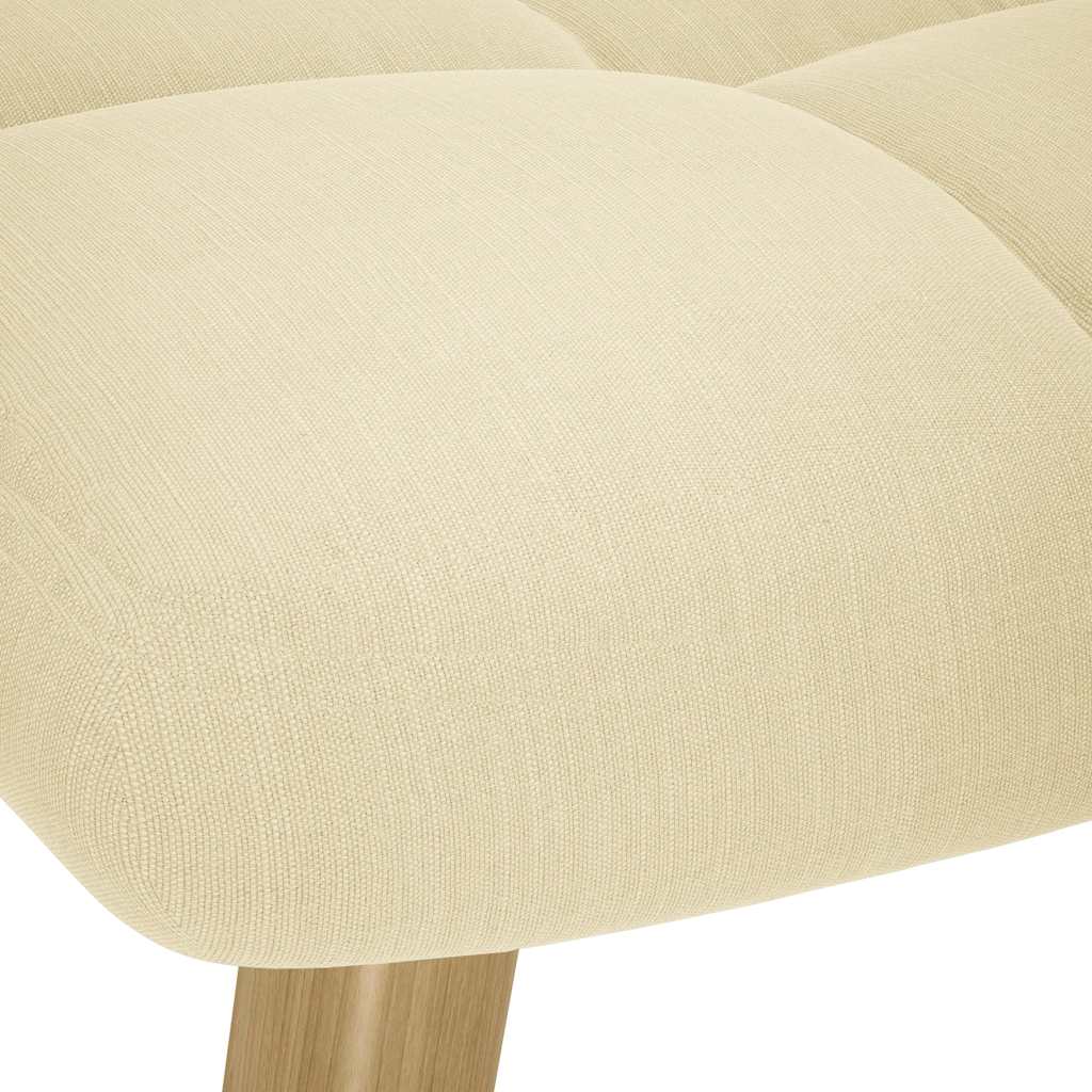 Scaun de relaxare cu taburet, crem, textil