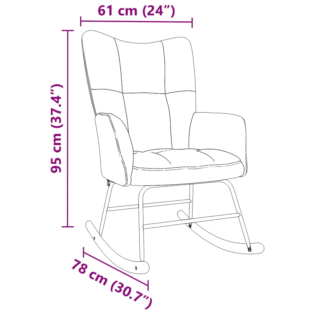 Scaun balansoar, gri închis, material textil