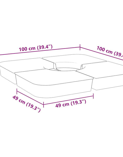 Загрузите изображение в средство просмотра галереи, Set bază de umbrelă soare 4 piese pentru suport cruce 100 kg PP
