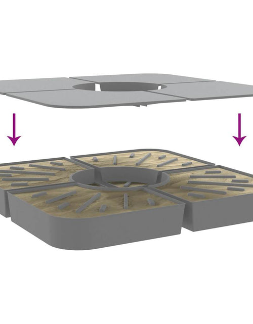 Загрузите изображение в средство просмотра галереи, Set bază de umbrelă soare 4 piese pentru suport cruce 100 kg PP
