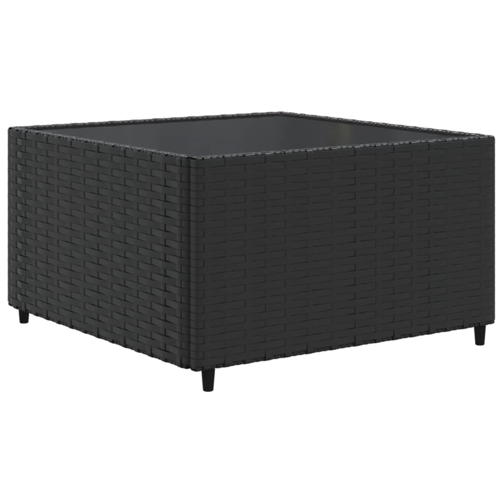 Set mobilier de grădină cu perne, 6 piese, negru, poliratan