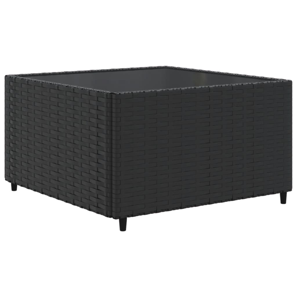 Set mobilier de grădină cu perne, 7 piese, negru, poliratan