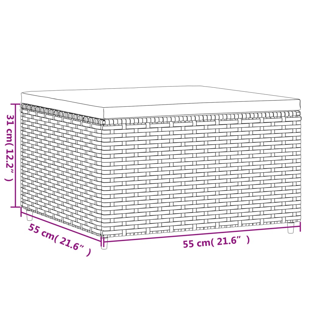 Set mobilier de grădină cu perne, 4 piese, maro, poliratan