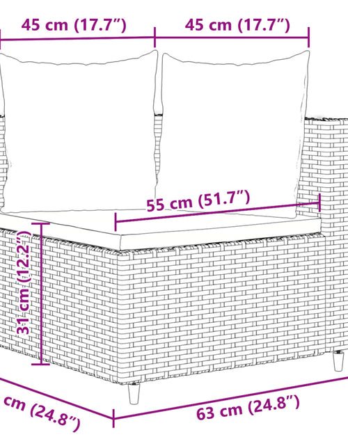 Загрузите изображение в средство просмотра галереи, Set mobilier de grădină cu perne, 4 piese, negru, poliratan
