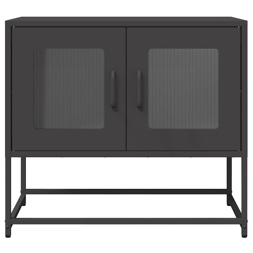 Dulap TV, negru, 68x39x60,5 cm, oțel laminat la rece