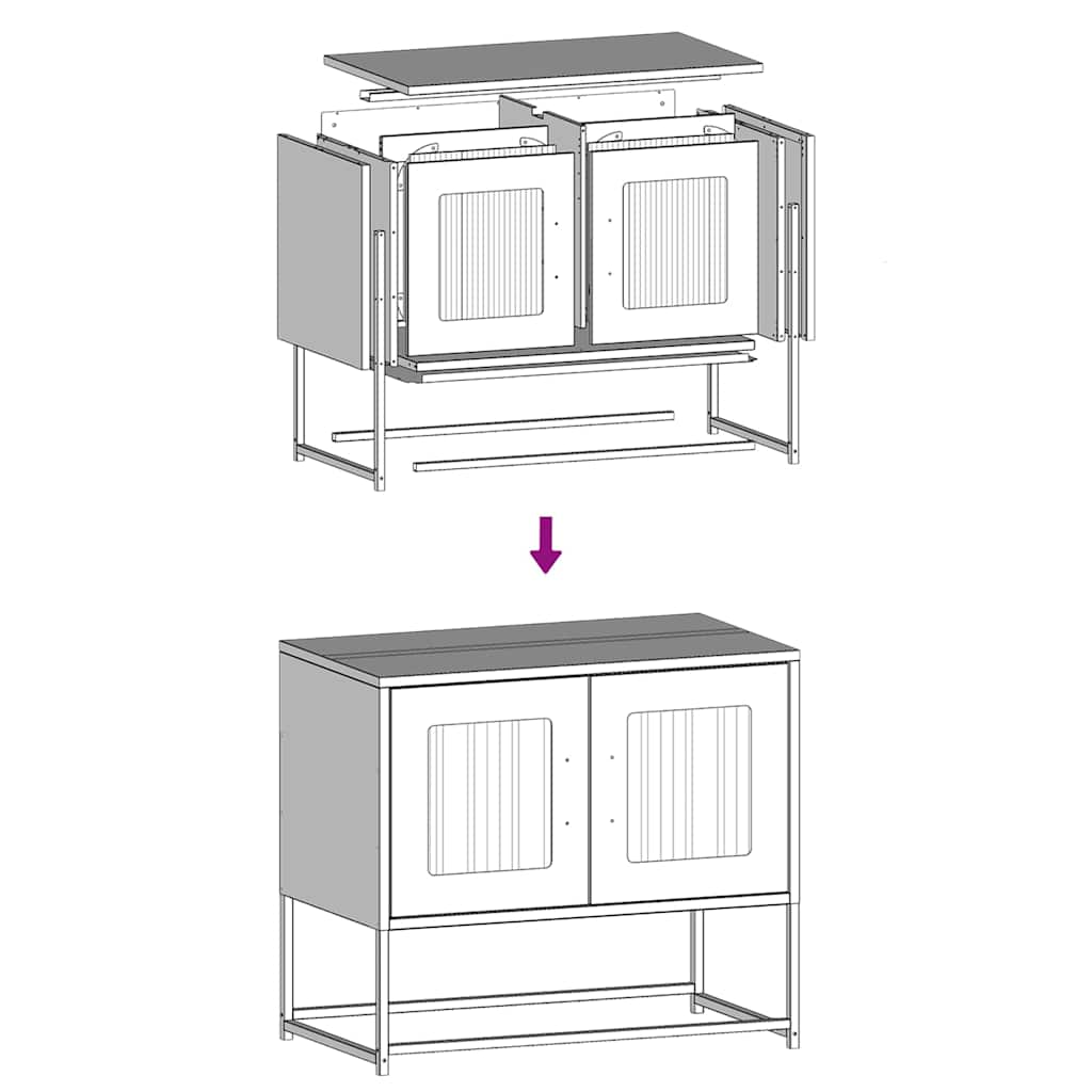 Dulap TV, roz, 68x39x60,5 cm, oțel laminat la rece