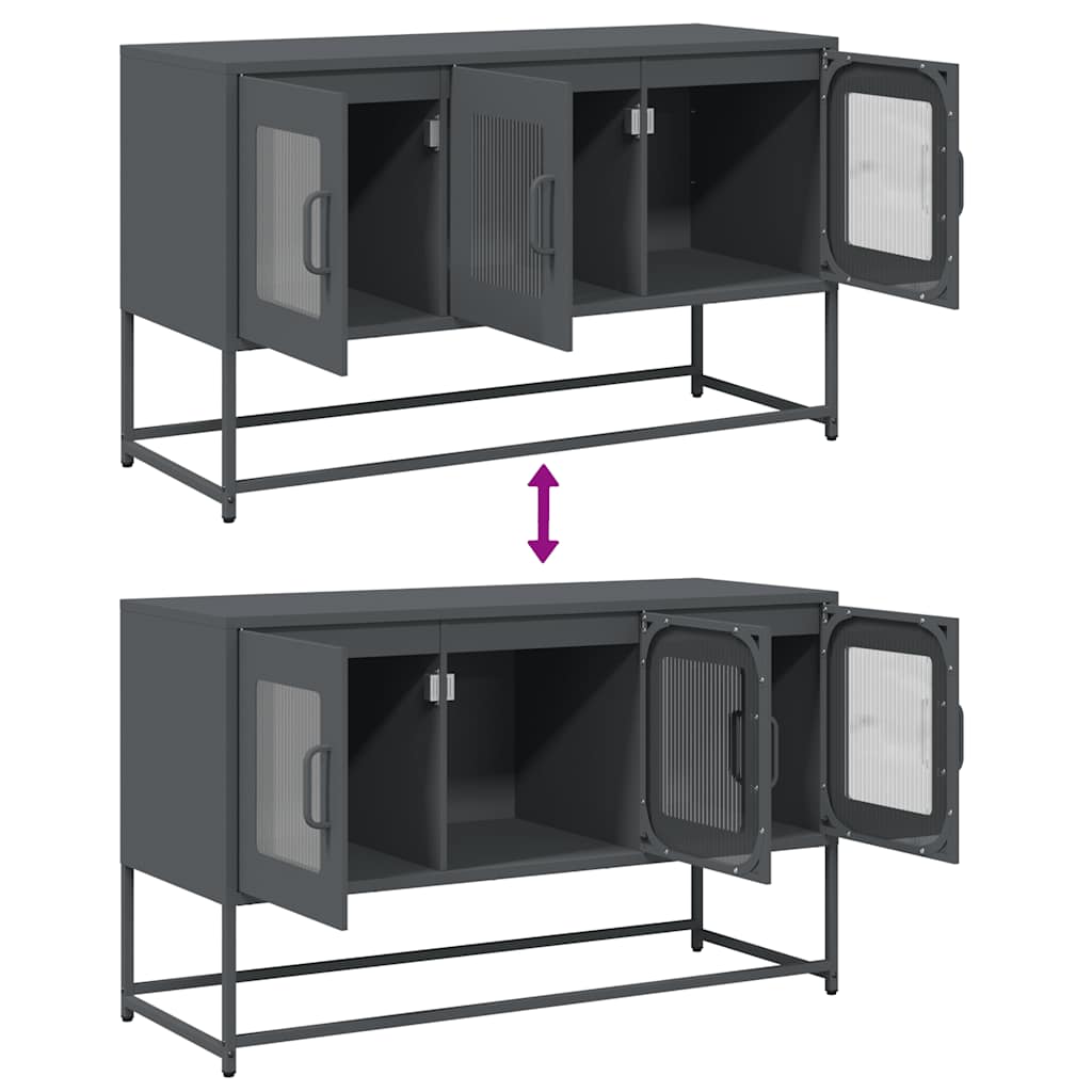 Dulap TV, antracit, 100,5x39x60,5 cm, oțel laminat la rece